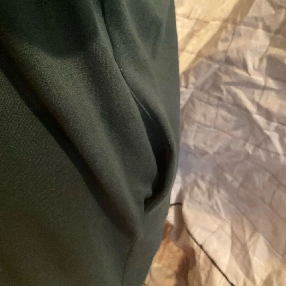 “COS” Green V Neck Draped Front Detail Short Sleeve Dress. - Picture 7 of 12